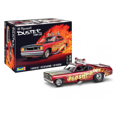 KIT PARA MONTAR REVELL PLYMOUTH DUSTER 1970 FUNNY CAR 1/24 100 PEÇAS REV 85-4528 14528